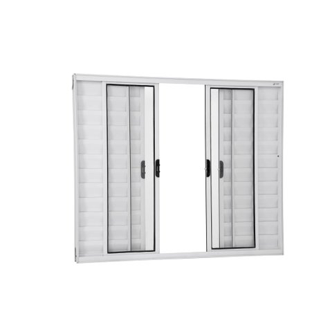 Veneziana 6 Folhas 1,00 X 1,00 Sem Grade Alumínio Branco