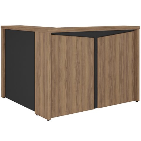Balcão de Atendimento para Recepção em L Unik A02 Nogal Preto - Lyam Decor