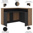 Ver imagem 3 de Balcão de Atendimento para Recepção em L Unik A02 Nogal Preto - Lyam Decor