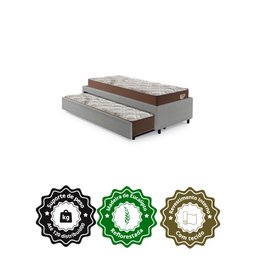 Bicama Box Viúva 126x208 Courino Linho com 2 Colchões Relax Adorabile Molas Ensacadas - 5