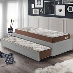 Bicama Box Viúva 126x208 Courino Linho com 2 Colchões Relax Adorabile Molas Ensacadas - 3