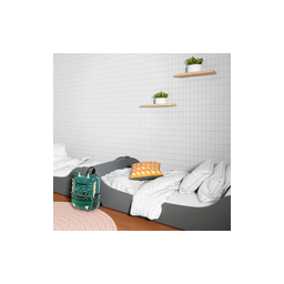 Papel de Parede Vinílico Sonhos Ref 4222 Quadriculado Cinza Claro 52cm X 10m - 3