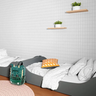 Papel de Parede Vinílico Sonhos Ref 4222 Quadriculado Cinza Claro 52cm X 10m - 3