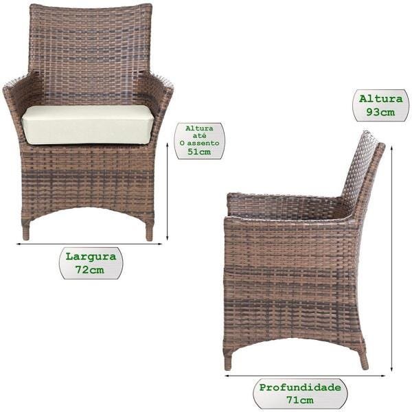 4 Poltronas Topazio Varanda Jardim Sacada Area Aluminio Fibra Argila A34 - 2