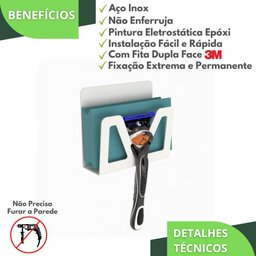 Porta Bucha de Banho e Gillette Adesivo Branco Elg - 2