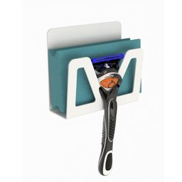 Porta Bucha de Banho e Gillette Adesivo Branco Elg - 6