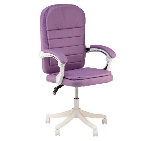 Cadeira de Escritório Prisma Base Branca Diretor - Lilás - 1