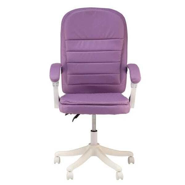 Cadeira de Escritório Prisma Base Branca Diretor - Lilás - 2