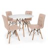 Kit Mesa Jantar Eiffel 80cm Branca + 4 Cadeiras Gomos - Nude - 1