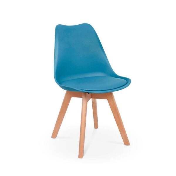 Kit Mesa Jantar Eiffel 80x80 Branca + 4 Cadeiras Leda - Turquesa - 2