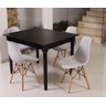 Kit Mesa de Jantar Robust 110x90 Preta + 4 Cadeiras Charles Eames - Cinza - 1