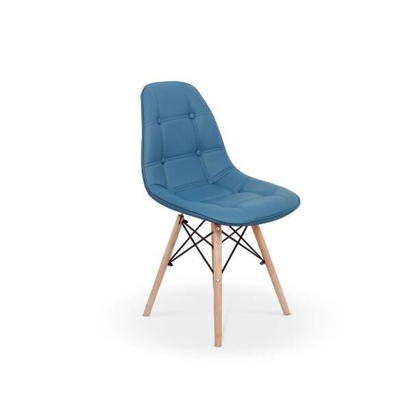Conjunto Mesa de Jantar Maitê 80cm Preta com 4 Cadeiras Charles Eames Botonê - Turquesa - 2