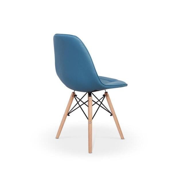 Conjunto Mesa de Jantar Maitê 80cm Preta com 4 Cadeiras Charles Eames Botonê - Turquesa - 4