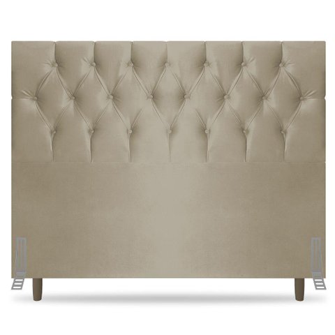 Cabeceira Cama Box Casal Queen Size Madrid 160cm Suede Bege