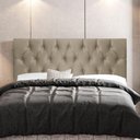 Ver imagem 3 de Cabeceira Cama Box Casal Queen Size Madrid 160cm Suede Bege