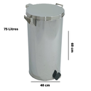 Ver imagem 4 de Lixeira Pedal e Alça 75l em Aço Inox 40x60