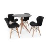 Conjunto Mesa de Jantar Maitê 80cm Preta com 4 Cadeiras Eames Eiffel Slim - Preta - 1