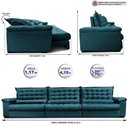 Ver imagem 2 de Sofá Retrátil e Reclinável 4,15m Molas Ensacadas Cama Inbox Big Space com Bordado 3d Velusoft