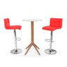 Conjunto Mesa Bistrô Geovana 60cm Branca com 2 Banquetas Gomos - Vermelha - 1