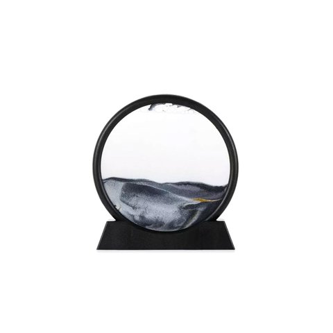 Enfeite de Vidro Interativo Quadro Redondo Decorativo Duna Ampulheta para Quarto Sala Escritório 25c