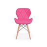 Conjunto Mesa de Jantar Robust 110x90 Branca com 4 Cadeiras Eames Eiffel Slim - Rosa - 3