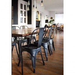 Kit 5 Cadeiras Tolix Iron Metal Aço Industrial Preta !! - 6