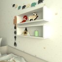 Ver imagem 3 de Par de Nichos Retangular P15cm Minimalista Branco Mdf Organizador Dormitorio Bebe Infantil Kids