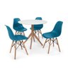 Conjunto Mesa de Jantar Maitê 80cm Branca com 4 Cadeiras Charles Eames - Turquesa - 1