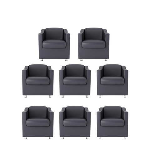 Kit 8 Poltronas Bia Decorativa Reforçada Recepção Clínica Salão Sala de Estar Courino:cinza