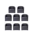 Ver imagem 1 de Kit 8 Poltronas Bia Decorativa Reforçada Recepção Clínica Salão Sala de Estar Courino:cinza