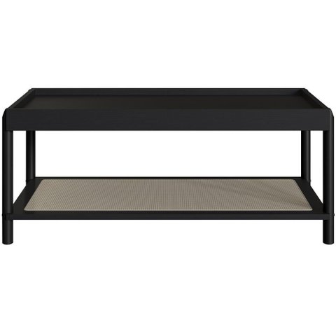 Mesa de Centro para Sala de Estar Pés Madeira Moss A03 Nero Preto