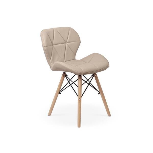 Conjunto Mesa de Jantar Robust 110x90 Preta com 4 Cadeiras Eames Eiffel Slim - Nude - 2
