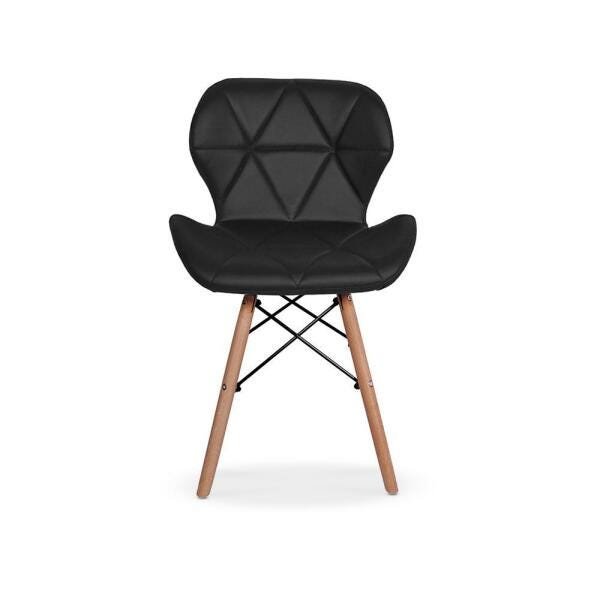 Conjunto Mesa de Jantar Robust 110x90 Preta com 4 Cadeiras Eames Eiffel Slim - Preta - 3