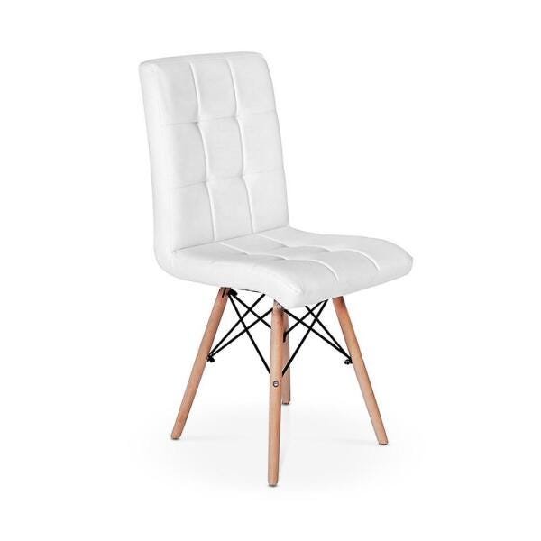 Conjunto Mesa de Jantar Maitê 80cm Branca com 4 Cadeiras Eiffel Gomos - Branca - 2