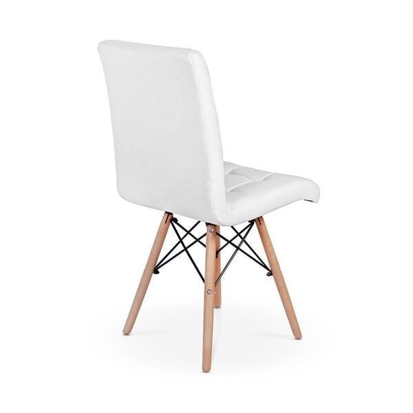 Conjunto Mesa de Jantar Maitê 80cm Branca com 4 Cadeiras Eiffel Gomos - Branca - 3