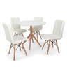 Conjunto Mesa de Jantar Maitê 80cm Branca com 4 Cadeiras Eiffel Gomos - Branca - 1