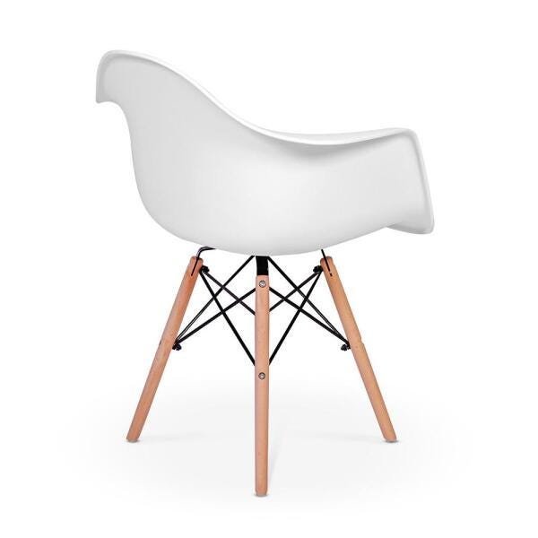 Kit 2 Cadeiras Charles Eames Wood - Daw - com Braço - Design - Branca - 3