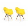 Kit 2 Cadeiras Charles Eames Wood - Daw - com Braço - Design - Amarela - 1
