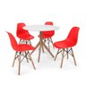 Conjunto Mesa de Jantar Maitê 80cm Branca com 4 Cadeiras Charles Eames - Vermelha - 1