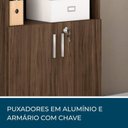 Ver imagem 4 de Kit com 2 Armários para Escritório Semi-Aberto 2 Portas com Chave Marrom