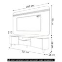Ver imagem 4 de Painel TV 80 pol 200cm Arven e Rack Sala Yang Cinamomo H01 - Mpozenato