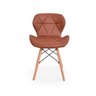 Conjunto Mesa de Jantar Maitê 80cm Branca com 4 Cadeiras Eames Eiffel Slim - Marrom - 3