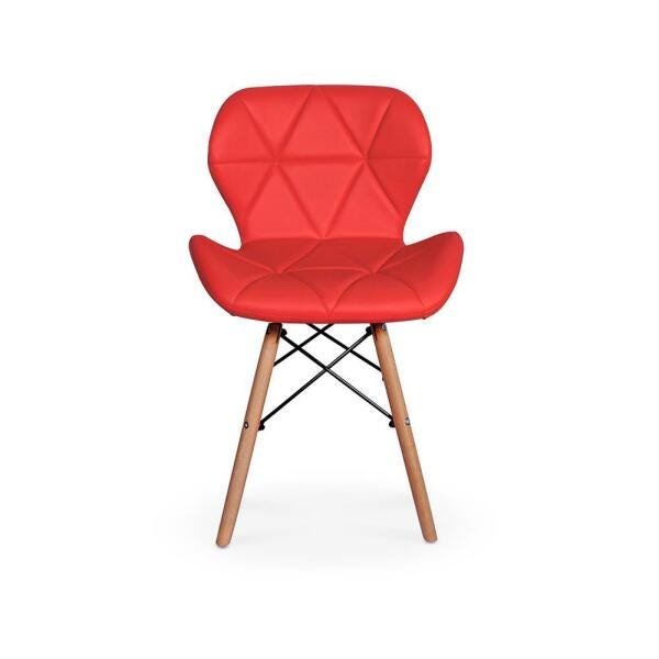 Conjunto Mesa de Jantar Maitê 80cm Branca com 4 Cadeiras Eames Eiffel Slim - Vermelha - 3
