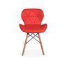 Conjunto Mesa de Jantar Maitê 80cm Branca com 4 Cadeiras Eames Eiffel Slim - Vermelha - 3