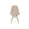 Conjunto Mesa Eiffel Branca 120cm + 4 Cadeiras Dkr Charles Eames Wood Estofada Botonê - Nude - 3