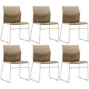 Ver imagem 1 de Kit 06 Cadeiras Empilhável Fixa Link F02 Base Aço Nude - Lyam Decor
