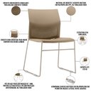 Ver imagem 2 de Kit 06 Cadeiras Empilhável Fixa Link F02 Base Aço Nude - Lyam Decor
