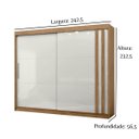 Ver imagem 5 de Guarda Roupa Casal MDF Arizona 02 Portas de Correr 04 Gavetas 232,5x242,5x56,5cm Freijó Off White