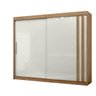 Guarda Roupa Casal MDF Arizona 02 Portas de Correr 04 Gavetas 232,5x242,5x56,5cm Freijó Off White - 1