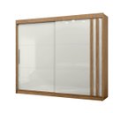 Ver imagem 1 de Guarda Roupa Casal MDF Arizona 02 Portas de Correr 04 Gavetas 232,5x242,5x56,5cm Freijó Off White
